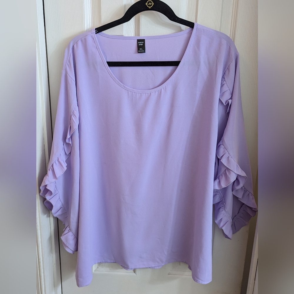 SHEIN Flutter Sleeve Blouse NWOT - Picture 2 of 6